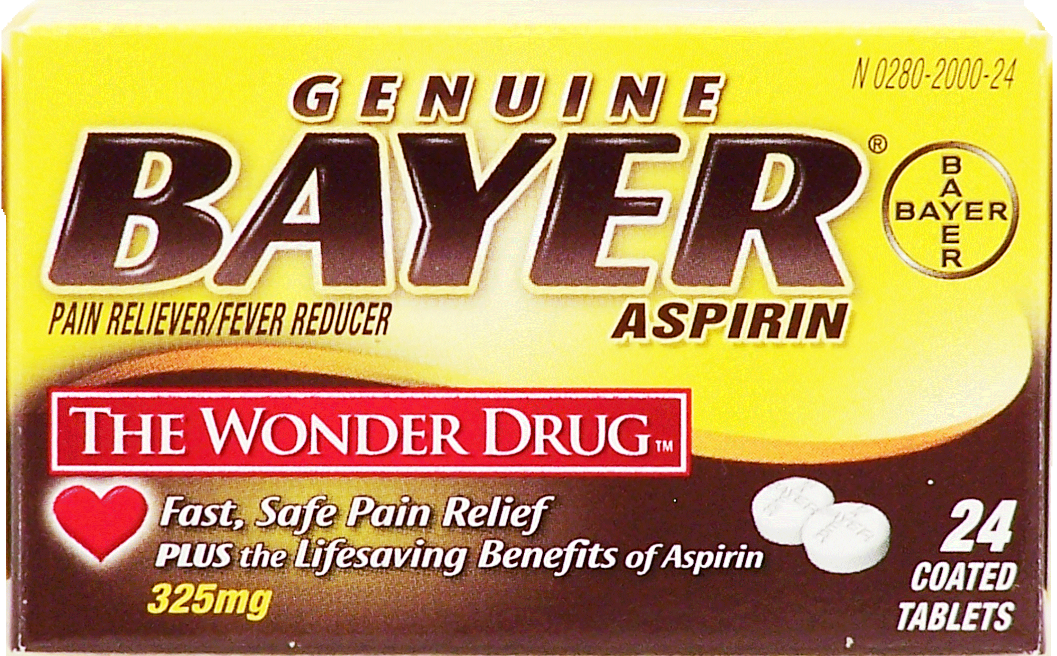 Bayer&nbsp;Genuine Aspirin&nbsp;original strength aspirin coated tablets 325 mg Full-Size Picture